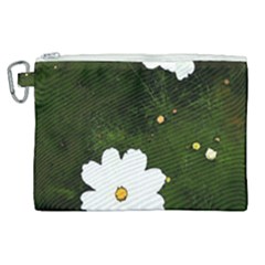 Daisies In Green Canvas Cosmetic Bag (xl)