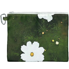 Daisies In Green Canvas Cosmetic Bag (xxxl)