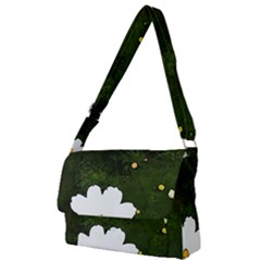 Daisies In Green Full Print Messenger Bag