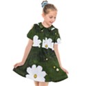 Daisies In Green Kids  Short Sleeve Shirt Dress View1