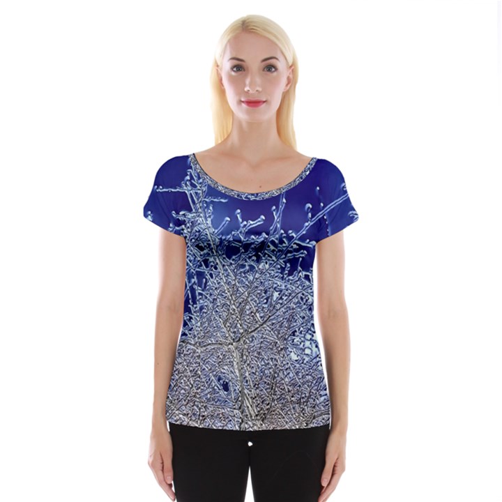 Crystalline Branches Cap Sleeve Top