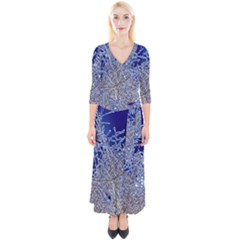 Crystalline Branches Quarter Sleeve Wrap Maxi Dress by DeneWestUK