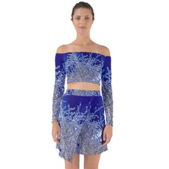 Crystalline Branches Off Shoulder Top With Skirt Set