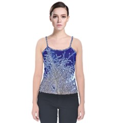 Crystalline Branches Velvet Spaghetti Strap Top