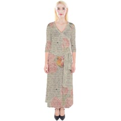 Vintage 1079411 1920 Quarter Sleeve Wrap Maxi Dress