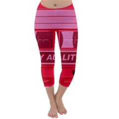 Red Cassette Capri Winter Leggings  by vintage2030