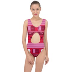 Red Cassette Center Cut Out Swimsuit