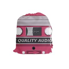 Pink Cassette Drawstring Pouch (large) by vintage2030