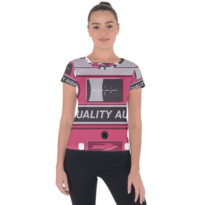 Pink Cassette Short Sleeve Sports Top 