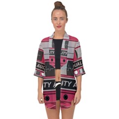 Pink Cassette Open Front Chiffon Kimono