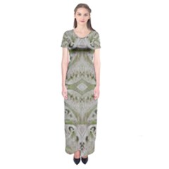 Broccoli Tree Green Short Sleeve Maxi Dress