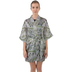 Broccoli Tree Green Quarter Sleeve Kimono Robe