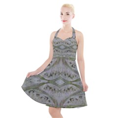 Broccoli Tree Green Halter Party Swing Dress 