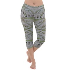 Broccoli Tree Green Lightweight Velour Capri Yoga Leggings