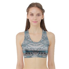 Broccoli Tree Blue Sports Bra With Border by DeneWestUK