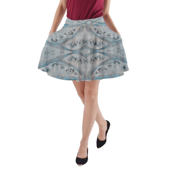 Broccoli Tree Blue A-Line Pocket Skirt