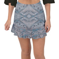 Broccoli Tree Blue Fishtail Mini Chiffon Skirt