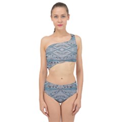 Broccoli Tree Blue Spliced Up Two Piece Swimsuit