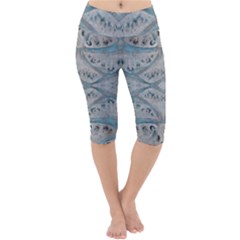 Broccoli Tree Blue Lightweight Velour Cropped Yoga Leggings