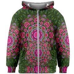 Fantasy Floral Wreath In The Green Summer  Leaves Kids Zipper Hoodie Without Drawstring