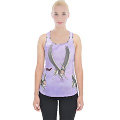 Cute Little Pegasus With Butterflies Piece Up Tank Top by FantasyWorld7