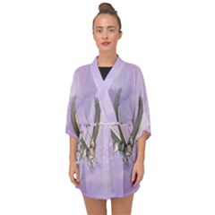 Cute Little Pegasus With Butterflies Half Sleeve Chiffon Kimono by FantasyWorld7