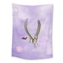 Cute Little Pegasus With Butterflies Medium Tapestry by FantasyWorld7