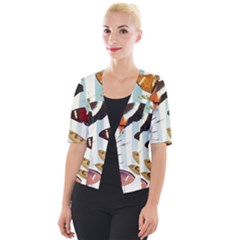 Butterfly 1064147 1920 Cropped Button Cardigan