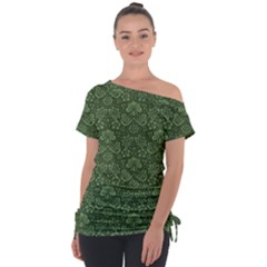 Damask Green Tie-up Tee