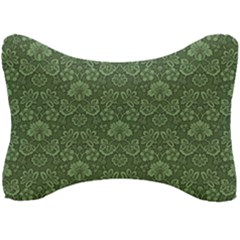 Damask Green Seat Head Rest Cushion by vintage2030