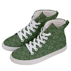 Damask Green Men s Hi-top Skate Sneakers by vintage2030