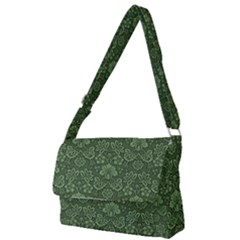 Damask Green Full Print Messenger Bag by vintage2030