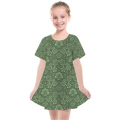 Damask Green Kids  Smock Dress