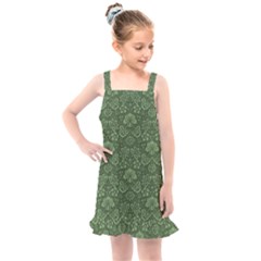 Damask Green Kids  Overall Dress