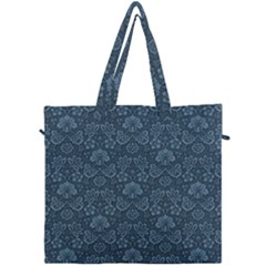 Damask Blue Canvas Travel Bag by vintage2030