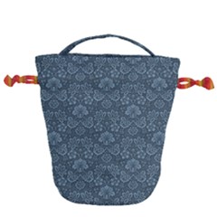 Damask Blue Drawstring Bucket Bag by vintage2030