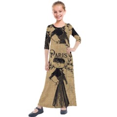 Vintage 1060201 1920 Kids  Quarter Sleeve Maxi Dress