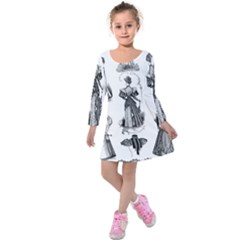 Vintage 1064131 1920 Kids  Long Sleeve Velvet Dress