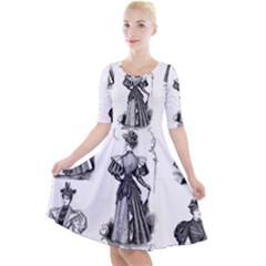 Vintage 1064131 1920 Quarter Sleeve A-line Dress