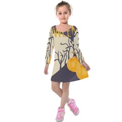 Halloween 979495 1280 Kids  Long Sleeve Velvet Dress