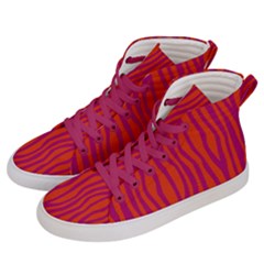 Red Violet Animal Stripes Women s Hi-top Skate Sneakers by 1dsignmovesu