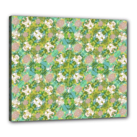 Vintage Floral Print Collage Pattern Canvas 24  X 20  (stretched) by dflcprints