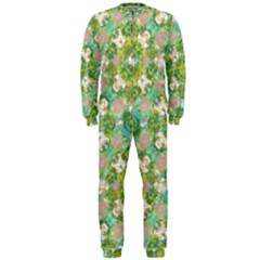 Vintage Floral Print Collage Pattern Onepiece Jumpsuit (men) 