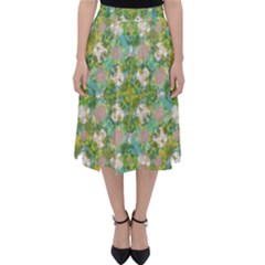 Vintage Floral Print Collage Pattern Classic Midi Skirt by dflcprints