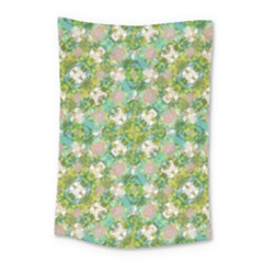 Vintage Floral Print Collage Pattern Small Tapestry