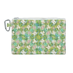 Vintage Floral Print Collage Pattern Canvas Cosmetic Bag (large) by dflcprints