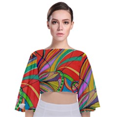 Love Tie Back Butterfly Sleeve Chiffon Top by nicholakarma