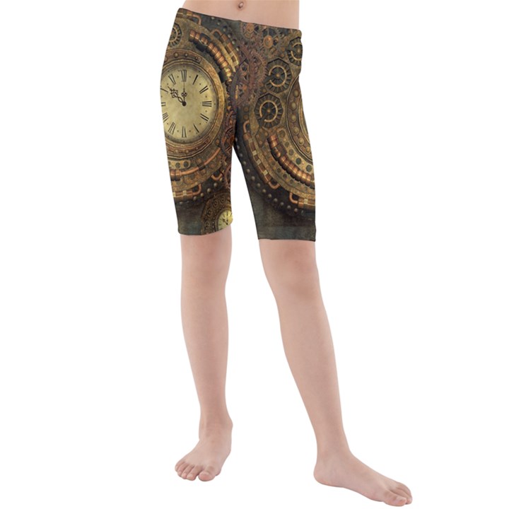 Awesome Steampunk Design, Clockwork Kids  Mid Length Swim Shorts