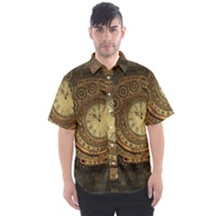 Awesome Steampunk Design, Clockwork Men s Short Sleeve Shirt