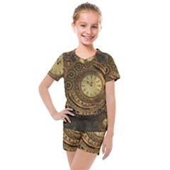 Awesome Steampunk Design, Clockwork Kids  Mesh Tee And Shorts Set